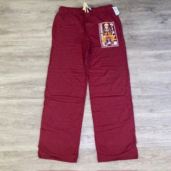 Naruto Men's Green  Ichiraku Ramen Logo Graphic Pajama Pants Sweatpants Medium - Picture 1 of 4